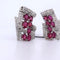 Boucles d'oreilles Boucles d’oreilles en platine et or jaune 18 carats rubis et diamants 58 Facettes