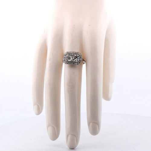 Bague 59 Bague Art déco en platine et diamants 58 Facettes