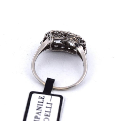 Bague 59 Bague Art déco en platine et diamants 58 Facettes