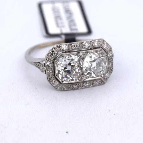 Bague 59 Bague Art déco en platine et diamants 58 Facettes