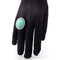 Bague 54 Bague vintage en or blanc 18 carats avec turquoise cabochon et diamants 58 Facettes AN503