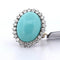 Bague 54 Bague vintage en or blanc 18 carats avec turquoise cabochon et diamants 58 Facettes AN503