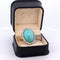 Bague 54 Bague vintage en or blanc 18 carats avec turquoise cabochon et diamants 58 Facettes AN503