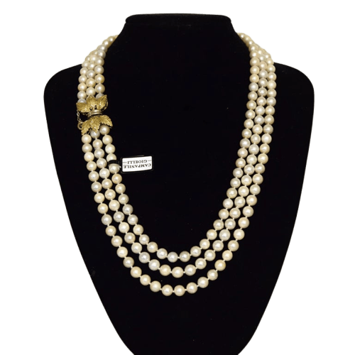 Collier Collier vintage - Collier de perles naturelles avec fermoir en or jaune 18 carats 58 Facettes