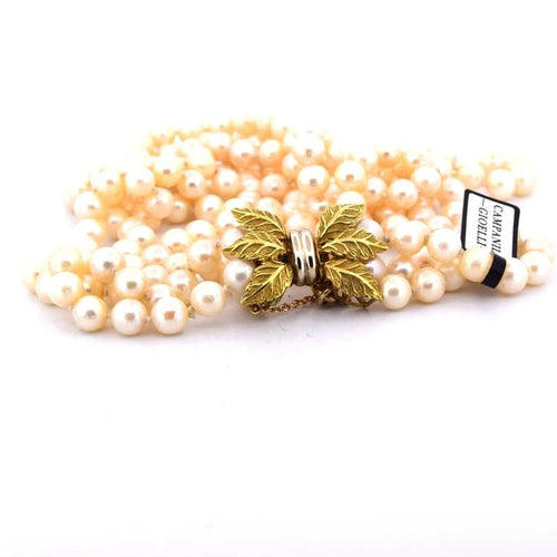 Collier Collier vintage - Collier de perles naturelles avec fermoir en or jaune 18 carats 58 Facettes