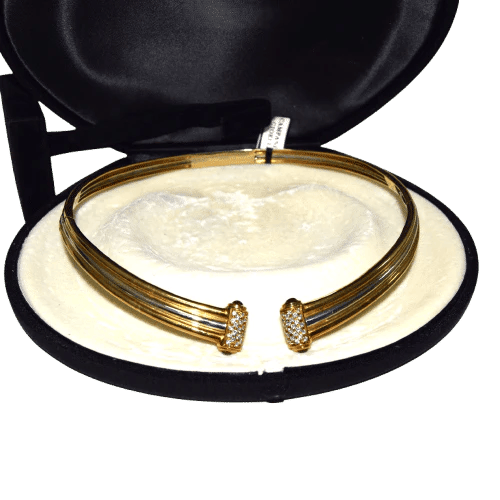 Collier Piaget - Collier ras-de-cou rigide en or jaune 18 carats, diamants et rubis 58 Facettes CL107 '(005319)