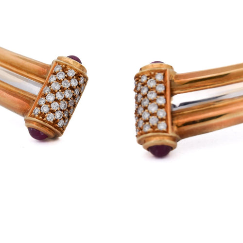 Collier Piaget - Collier ras-de-cou rigide en or jaune 18 carats, diamants et rubis 58 Facettes CL107 '(005319)