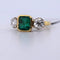Bague 56 Bague vintage en or jaune 18 carats avec émeraude et diamants 58 Facettes AN525