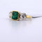 Bague 56 Bague vintage en or jaune 18 carats avec émeraude et diamants 58 Facettes AN525