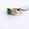 Bague 56 Bague vintage en or jaune 18 carats avec émeraude et diamants 58 Facettes AN525