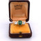 Bague 56 Bague vintage en or jaune 18 carats avec émeraude et diamants 58 Facettes AN525