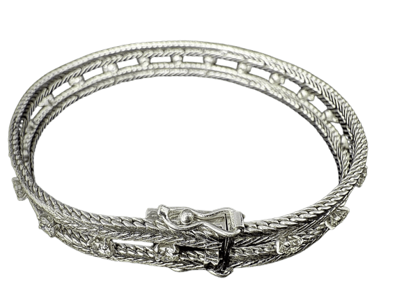 Bracelet Bracelet en or blanc 18 carats serti de diamants brillants 3 ct 58 Facettes