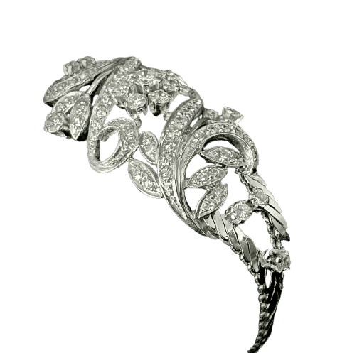 Bracelet Bracelet en or blanc 18 carats serti de 4 carats de diamants 58 Facettes