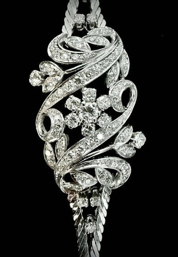 Bracelet Bracelet en or blanc 18 carats serti de 4 carats de diamants 58 Facettes