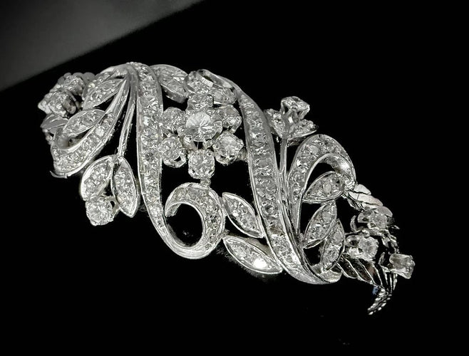 Bracelet Bracelet en or blanc 18 carats serti de 4 carats de diamants 58 Facettes