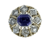 Bague 57 Bague en or bicolore 18 carats avec améthyste et diamants 58 Facettes