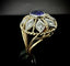Bague 57 Bague en or bicolore 18 carats avec améthyste et diamants 58 Facettes