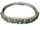 Bracelet Bracelet en or blanc 18 carats pavé de diamants et émeraudes 58 Facettes
