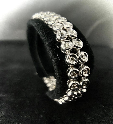 Bracelet Bracelet rivière double en or blanc 18 carats et 80 diamants 58 Facettes