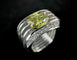 Bague 56 Bague en platine - Diamant jaune taille radiant 3,28 ct 58 Facettes