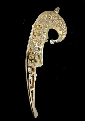 Pendentif Pendentif lune en or jaune 18 carats et diamants 58 Facettes