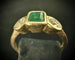 Bague 54 Bague en or jaune 18 carats avec émeraude et diamants 58 Facettes