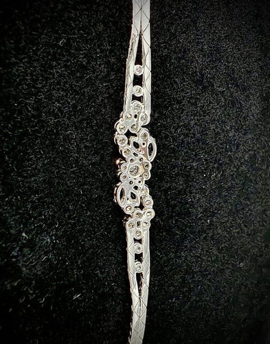 Bracelet Bracelet maille écaille en or blanc 18 carats, diamants et saphirs 58 Facettes