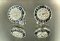 Boucles d'oreilles Art Déco - Boucles d’oreilles en or blanc 18 carats, diamants et saphirs 58 Facettes
