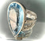 Bague 58 Bague en or blanc 18 carats, topaze et diamants 58 Facettes