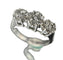 Bague 60 Bague trio de fleurs en or blanc 18 carats et diamants 58 Facettes