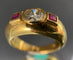 Bague 54 Bague en or jaune 18 carats avec diamant 0,85 ct et rubis 58 Facettes