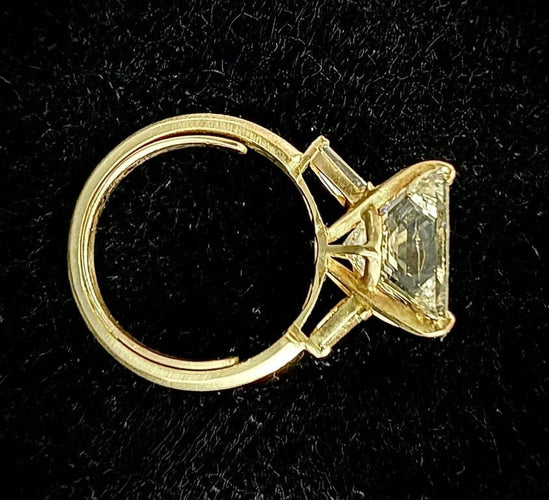 Bague 49 Bague solitaire en or jaune 18 carats avec diamants 58 Facettes