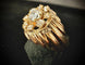 Bague 54.5 Bague en or jaune 18 carats sertie de diamants 58 Facettes