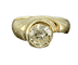 Bague 53.5 Bague jonc homme en or jaune 18 carats avec diamant 0,85 ct 58 Facettes