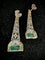 Boucles d'oreilles Art déco - Boucles d’oreilles en platine, émeraudes et diamants 58 Facettes