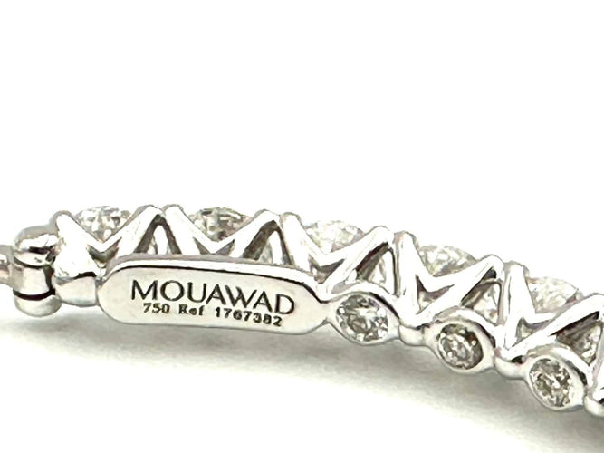 Boucles d'oreilles Mouawad - Créoles en or blanc 18 carats et diamants 7,90 ct 58 Facettes