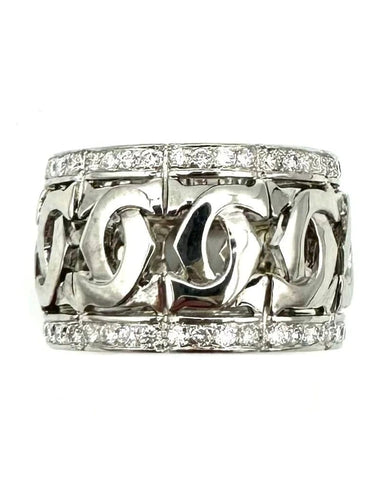 Bague 52 Cartier Entrelacés - Bague en or blanc et diamants 58 Facettes