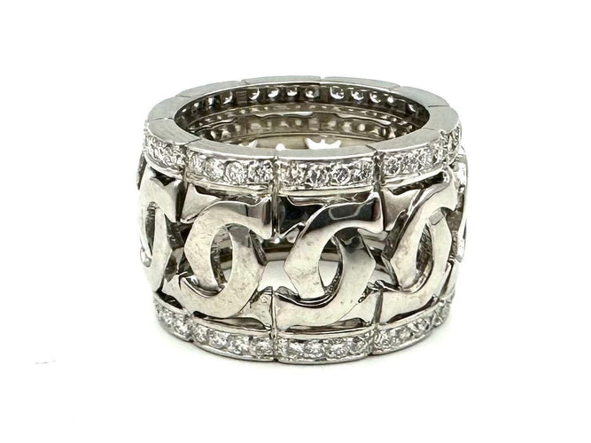 Bague 52 Cartier Entrelacés - Bague en or blanc et diamants 58 Facettes