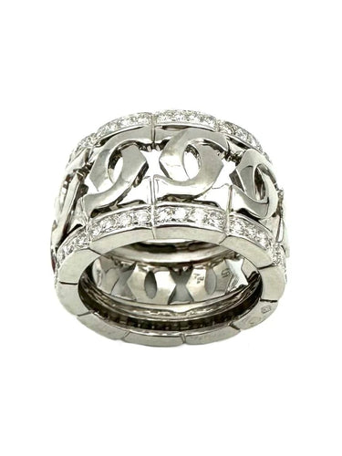 Bague 52 Cartier Entrelacés - Bague en or blanc et diamants 58 Facettes