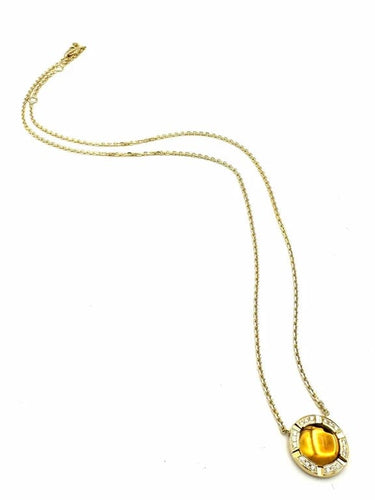 Collier Chaumet Class One Croisière - Collier en or jaune 18K, citrine et diamants 58 Facettes