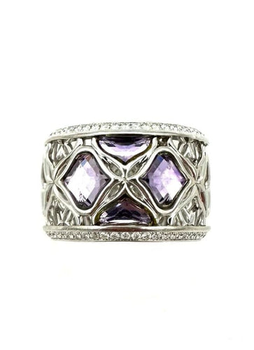 Bague 54 Chopard Impériale - Bague en or blanc 18K avec améthystes et diamants 58 Facettes