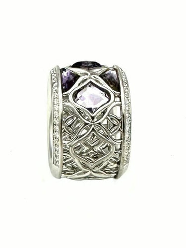 Bague 54 Chopard Impériale - Bague en or blanc 18K avec améthystes et diamants 58 Facettes