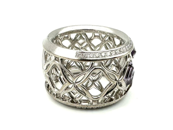 Bague 54 Chopard Impériale - Bague en or blanc 18K avec améthystes et diamants 58 Facettes