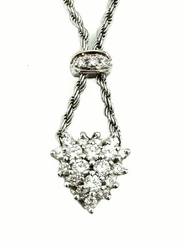 Collier Damiani - Collier cœur en or blanc 18K et diamants 58 Facettes