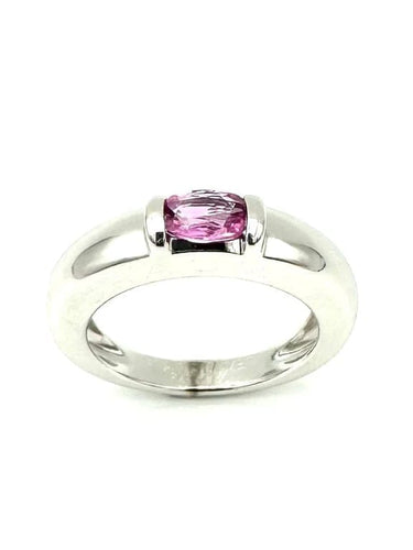 Bague 52 Chaumet Gioia - Bague en or blanc 18K et saphir rose 58 Facettes