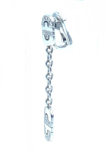 Boucles d'oreilles Bvlgari Parentesi - Boucles d’oreilles en or blanc 18K et diamants 58 Facettes