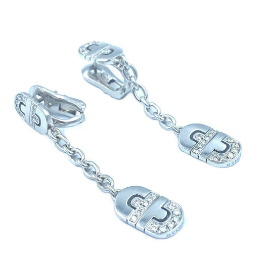 Boucles d'oreilles Bvlgari Parentesi - Boucles d’oreilles en or blanc 18K et diamants 58 Facettes