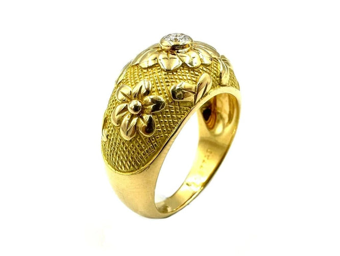Bague 57 Van Cleef & Arpels - Bague jonc vintage en or jaune 18K et diamant 58 Facettes