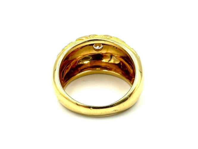 Bague 57 Van Cleef & Arpels - Bague jonc vintage en or jaune 18K et diamant 58 Facettes