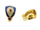 Boucles d'oreilles Maison Gérard - Boucles d'oreilles écusson en or jaune, rubis, diamants et émail 58 Facettes